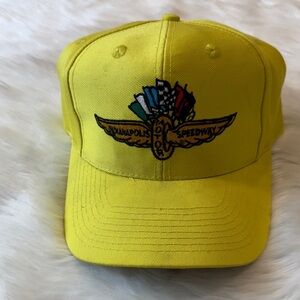LOGO 7 Yellow Cap Embroidered Design Vintage 90s Motor Speedway Safety Patrol
